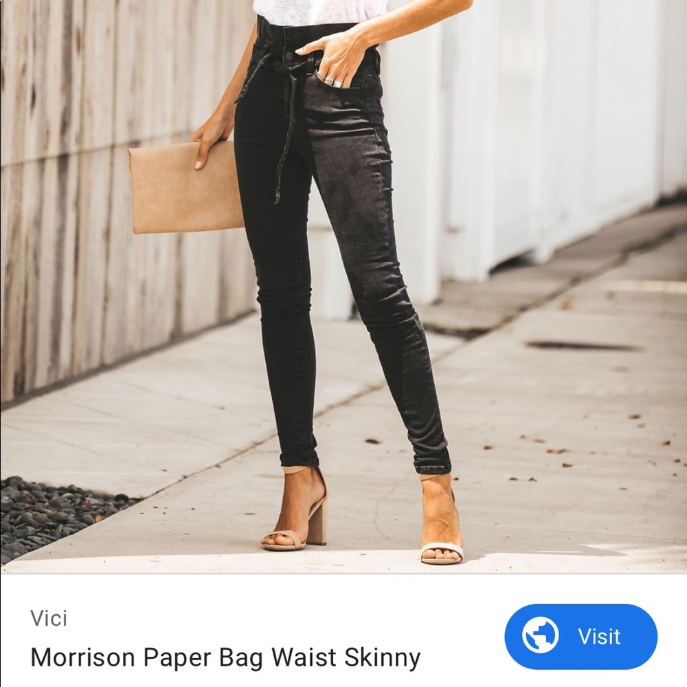 Vici black paper bag jeans